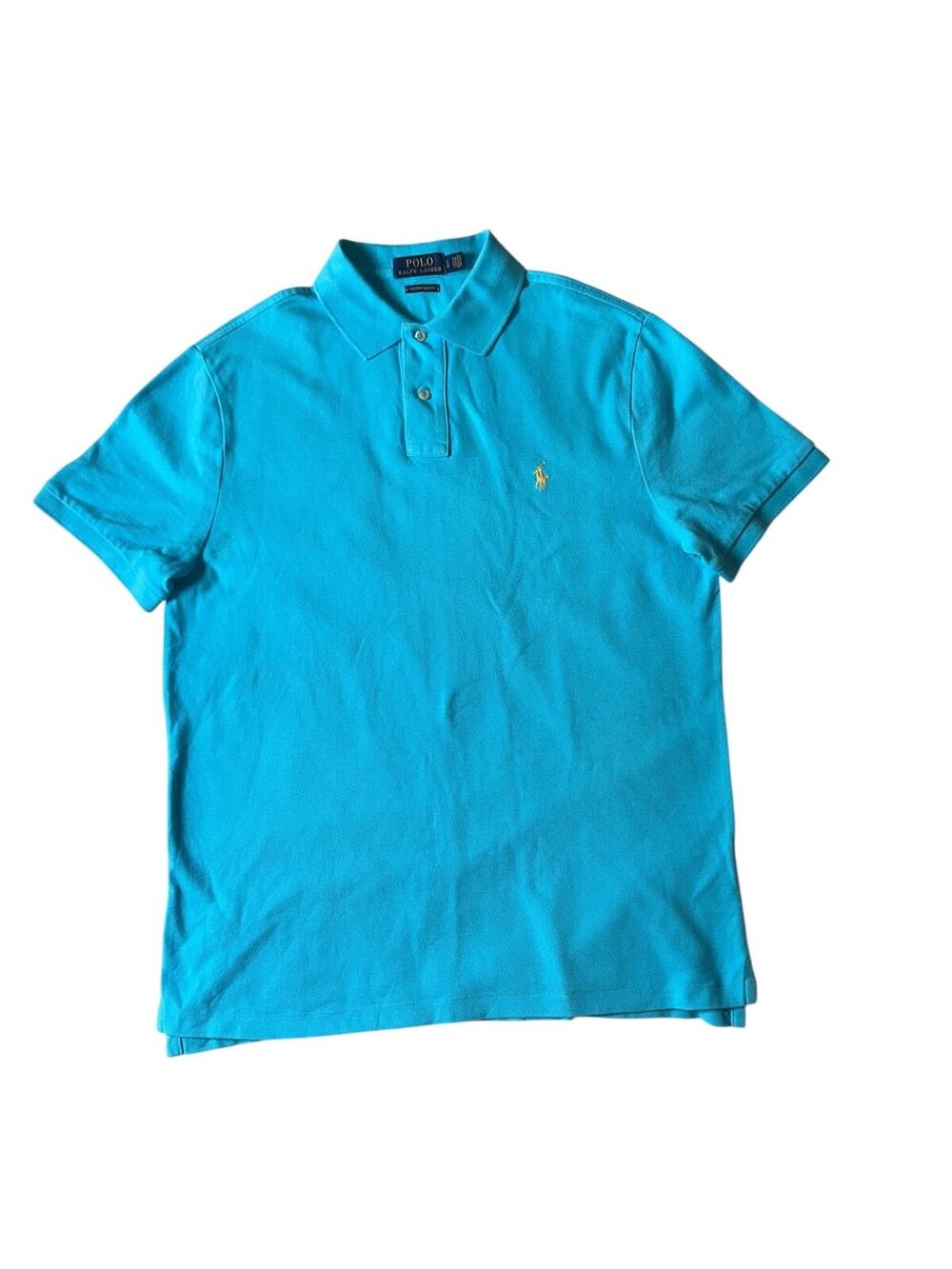 Polo By Ralph Lauren Polo Shirt Custom Fit Slim Size Large Blue